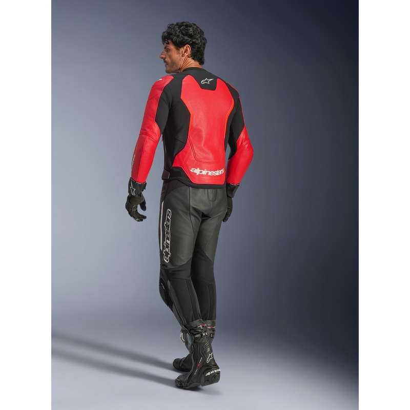 Alpinestars GP Force V2 Airflow kožna motociklistička jakna fluo crveno-crno-bijela