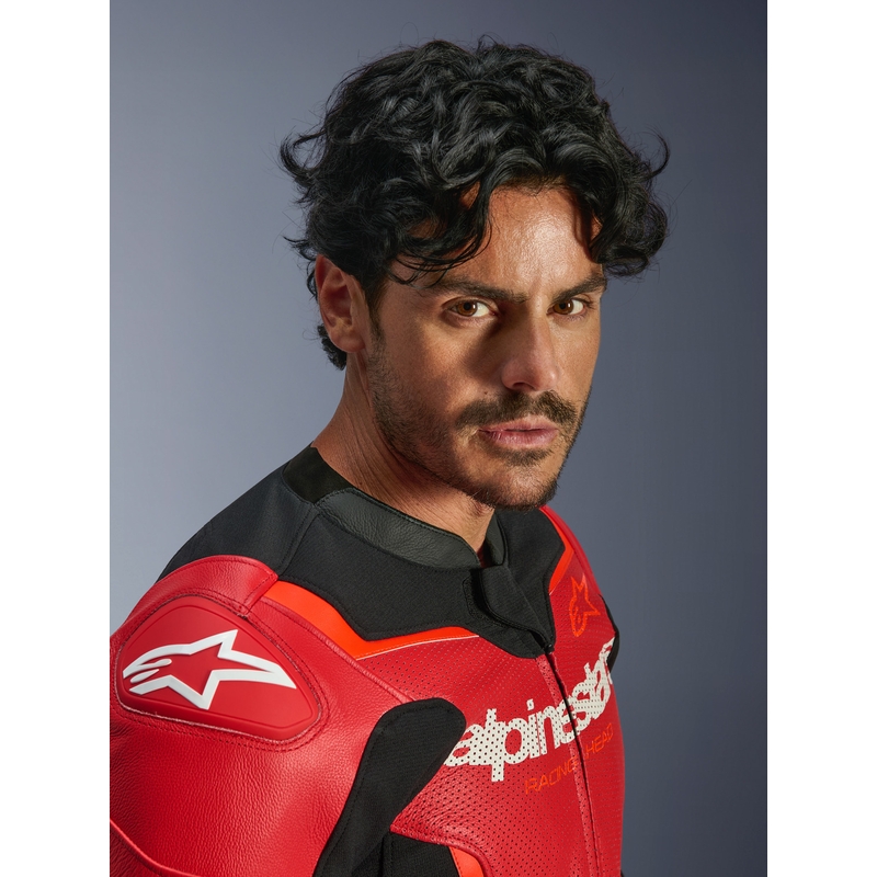 Alpinestars GP Force V2 Airflow kožna motociklistička jakna fluo crveno-crno-bijela
