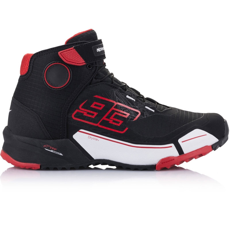 Kolekcija motociklističkih čizama Alpinestars CR-X Drystar MM93 crno-crveno-bijela