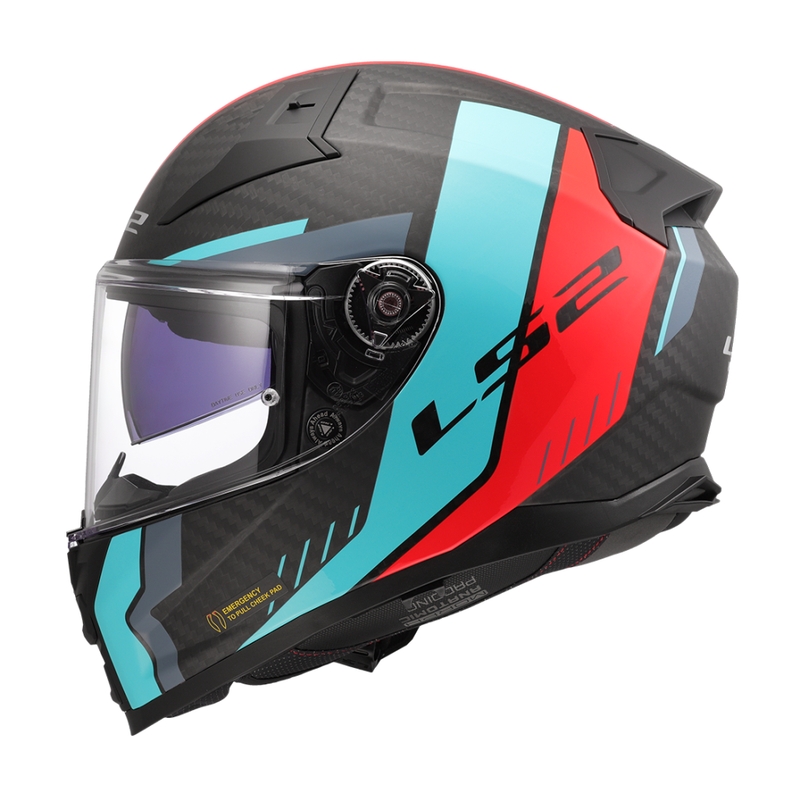 Integralna motociklistička kaciga LS2 FF811 Vector II C Grid crveno-tirkizna - II. kvaliteta