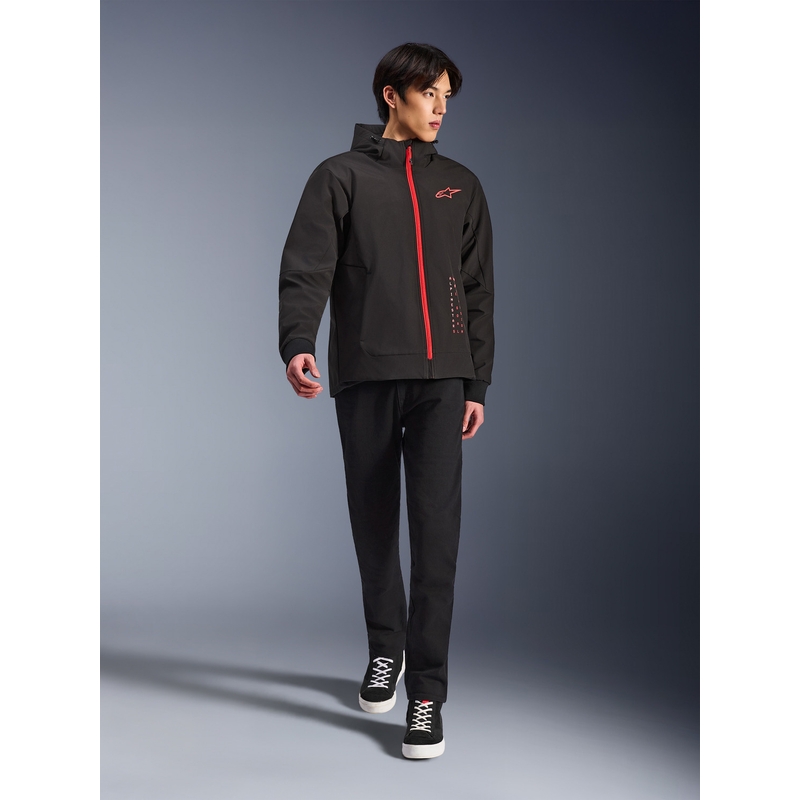 Alpinestars RADIUM TECH HOODIE motociklistička majica s kapuljačom crno-crvena