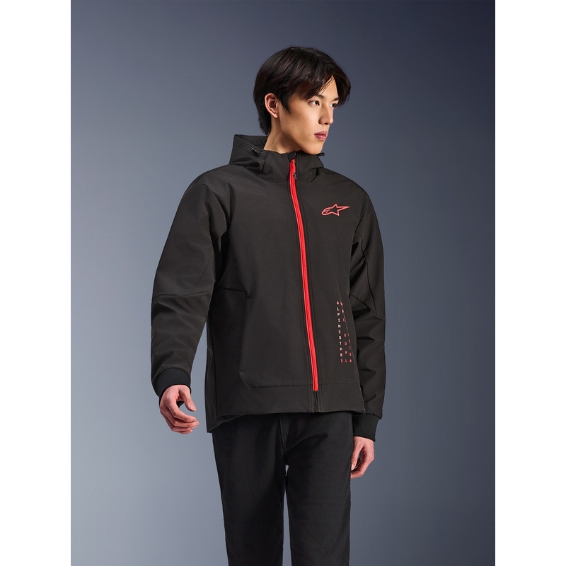 Alpinestars RADIUM TECH HOODIE motociklistička majica s kapuljačom crno-crvena