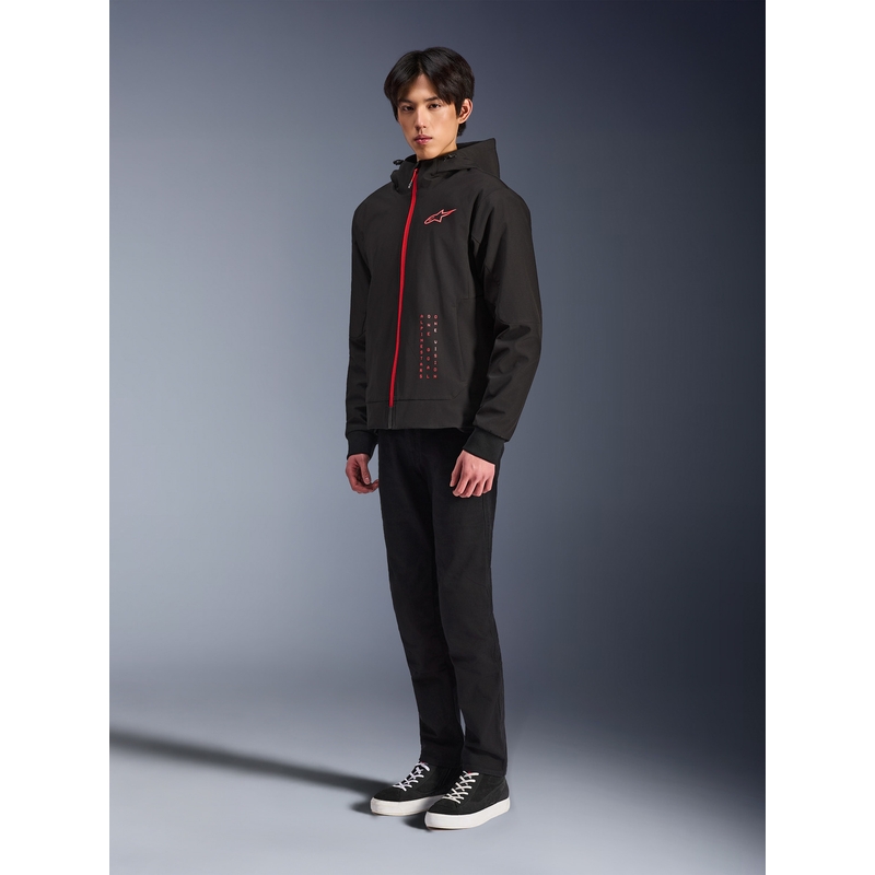 Alpinestars RADIUM TECH HOODIE motociklistička majica s kapuljačom crno-crvena
