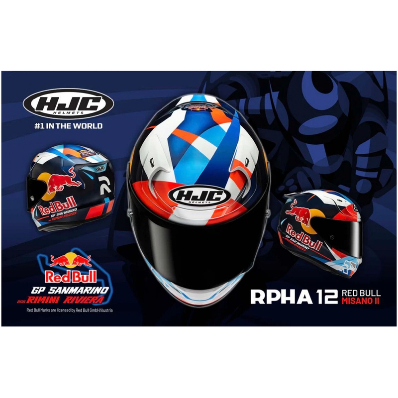 Integralna motociklistička kaciga HJC RPHA 12 Red Bull Misano GP 2 MC21 plavo-bijelo-crvena