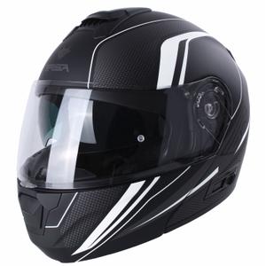 RSA Rival preklopna motociklistička kaciga crno-sivo-bijela rasprodaja - 2. kvaliteta - II. kvaliteta