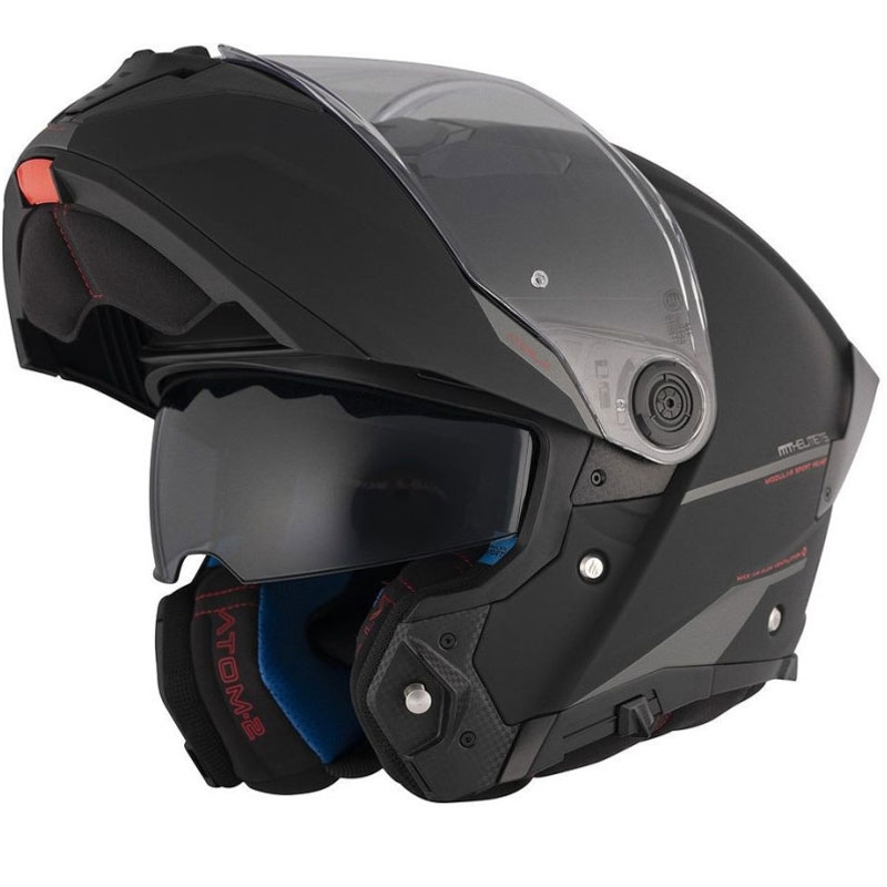 Preklopna motociklistička kaciga MT ATOM 2 SV SOLID A1 crna mat - II. kvaliteta