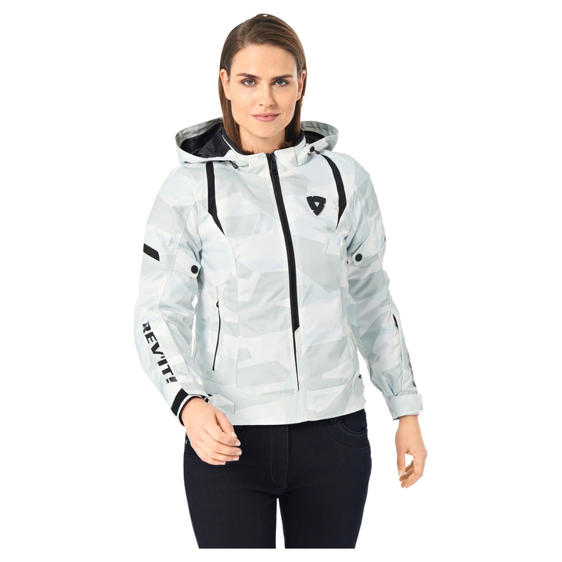 Ženska motociklistička jakna Revit Flare 2 sivo-bijela - II. kvaliteta