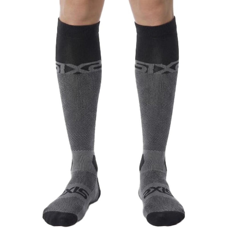 Funkcionalne čarape do koljena SIXS LONG RACING V2 crno-sive