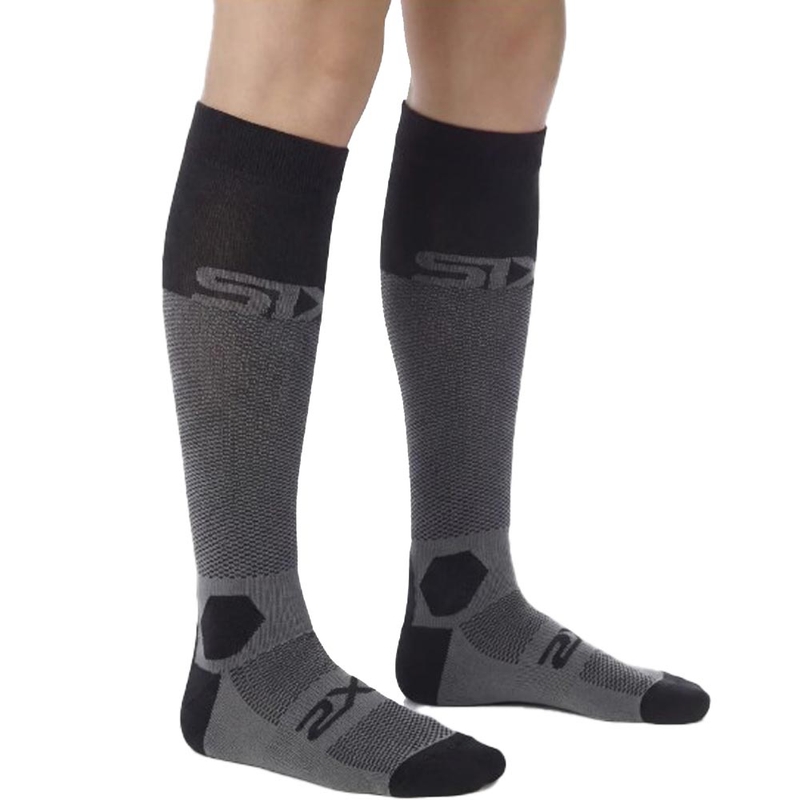Funkcionalne čarape do koljena SIXS LONG RACING V2 crno-sive