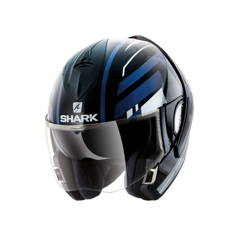 Preklopna kaciga SHARK EVOLINE 3 Corvus crno-bijelo-plava