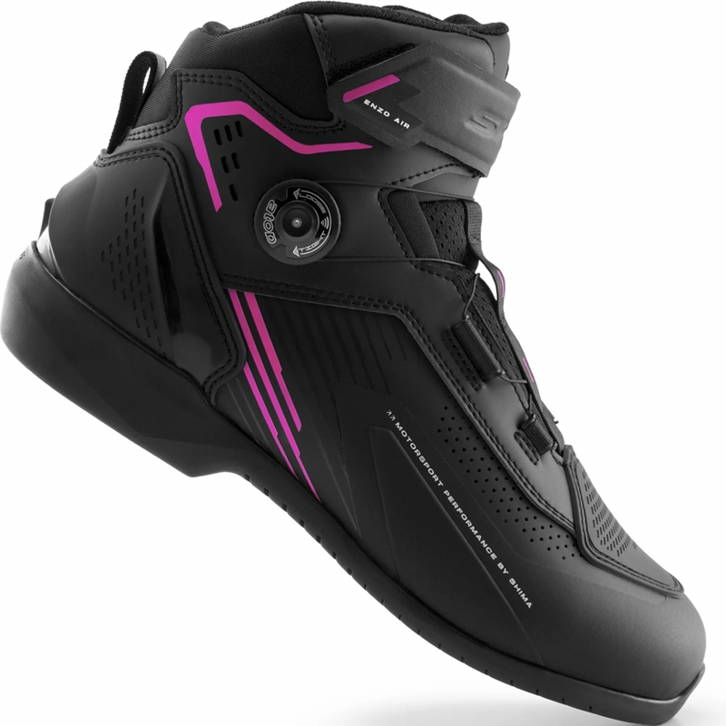 Ženske motociklističke čizme Shima Enzo Air crno-roze