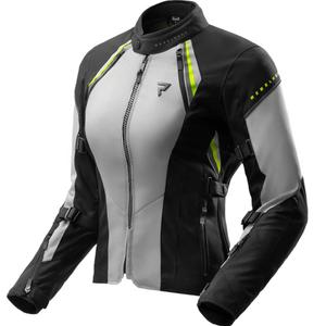 Ženska motociklistička jakna Rebelhorn Swift svijetlo sivo-fluo žuta