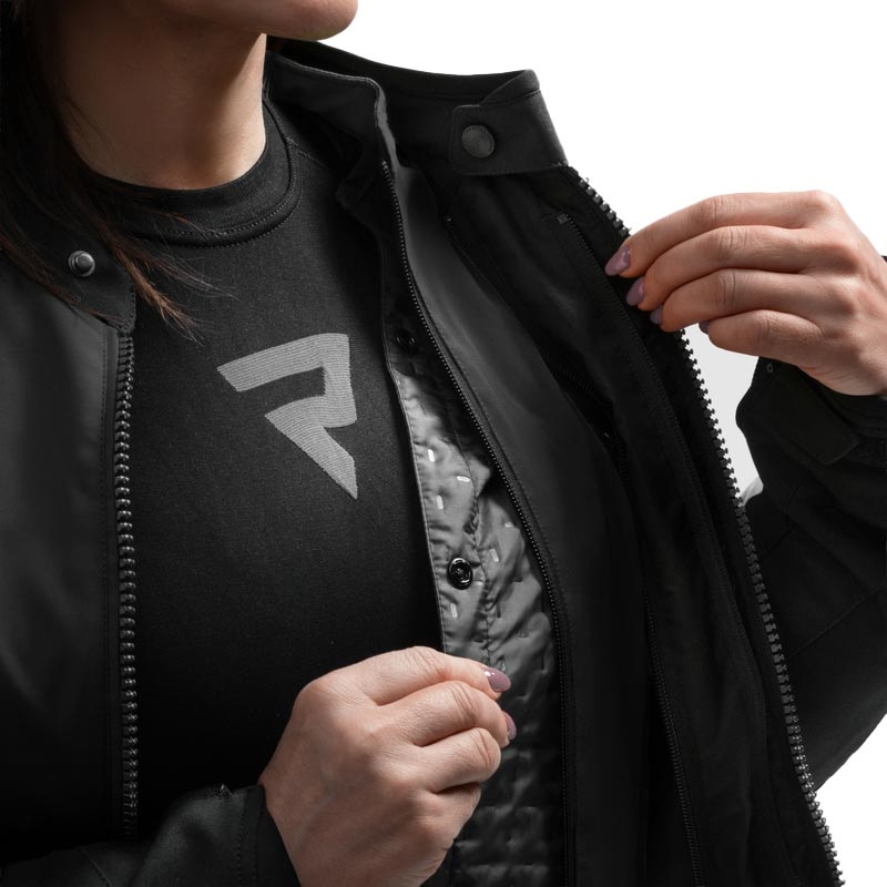 Ženska motociklistička jakna Rebelhorn Swift crno-sivo-roza