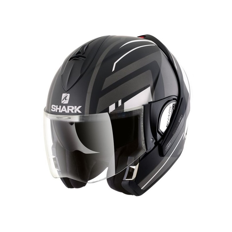 Preklopna kaciga SHARK EVOLINE 3 Corvus Mat crno-sivo-bijela rasprodaja