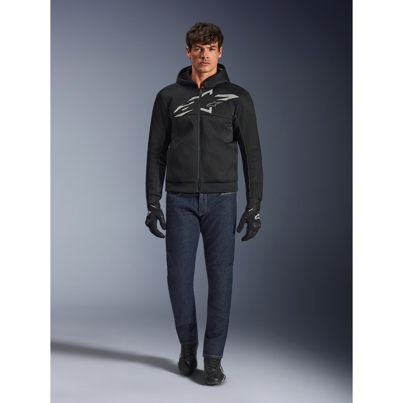 Alpinestars Chrome Superairflow motociklistička majica s kapuljačom crno-tamno sivo-bijela