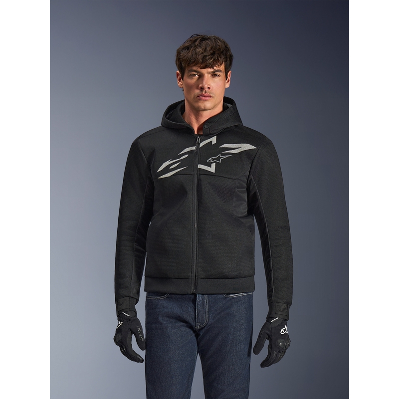Alpinestars Chrome Superairflow motociklistička majica s kapuljačom crno-tamno sivo-bijela