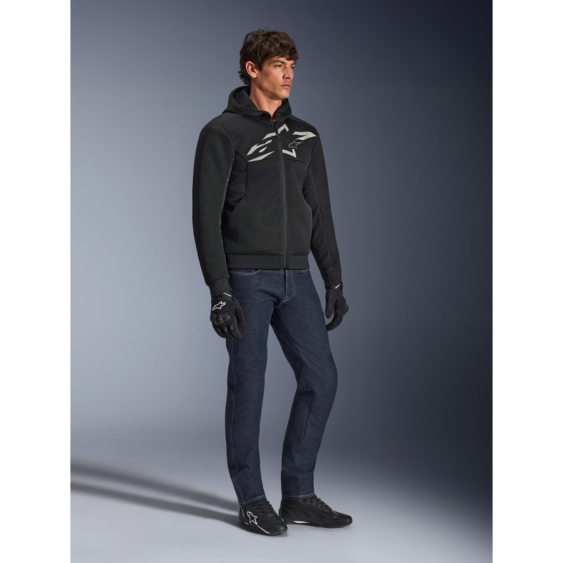 Alpinestars Chrome Superairflow motociklistička majica s kapuljačom crno-tamno sivo-bijela