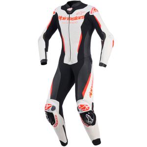 Žensko jednodijelno kožno motociklističko odijelo Alpinestars Stella GP-R7 bijelo-fluo crveno-crno