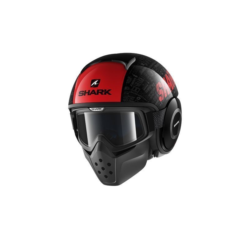 Otvorena kaciga SHARK DRAK Tribute crno-crveno-siva