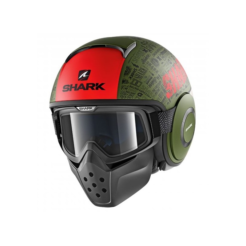 Otvorena kaciga SHARK DRAK Tribute Mat crno-zeleno-crvena