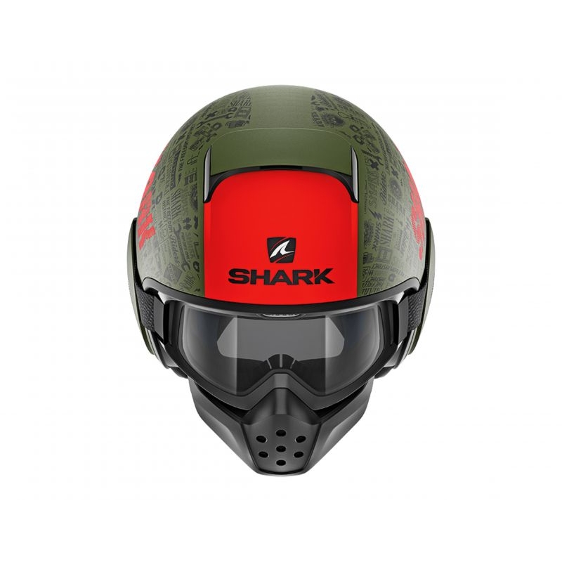Otvorena kaciga SHARK DRAK Tribute Mat crno-zeleno-crvena