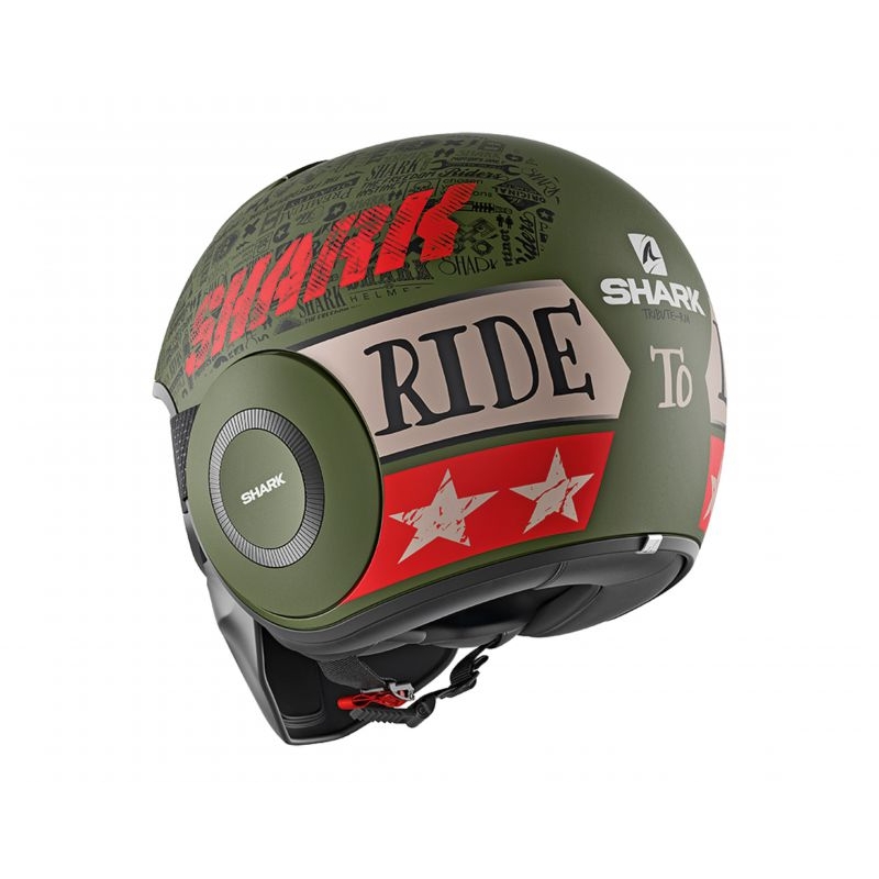 Otvorena kaciga SHARK DRAK Tribute Mat crno-zeleno-crvena