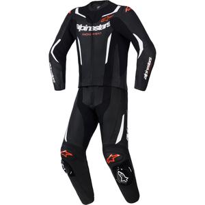 Alpinestars GP Force V2 dvodijelno kožno odijelo crno-bijelo-fluo crveno