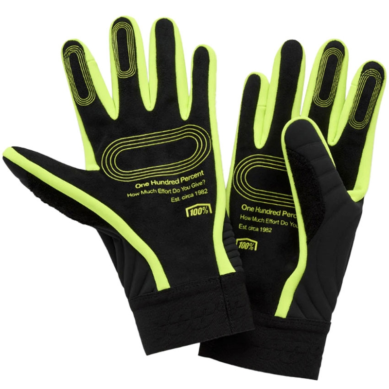 Motokros rukavice 100% - USA BRISKER EXTREME fluo žuto-crne