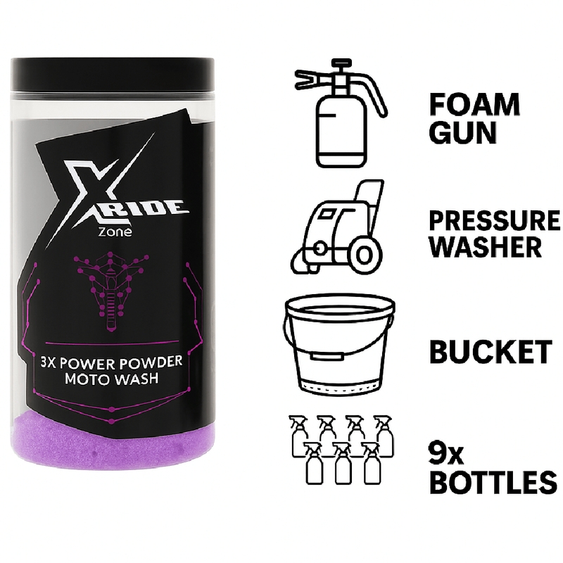 Praškasti šampon za motocikle XzoneRide® Power Powder-Moto Wash 60 g