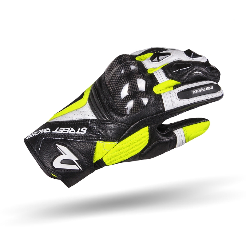 Street Racer XTR ženske motociklističke rukavice crno-bijele-fluo žute rasprodaja