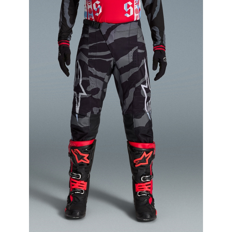 Alpinestars Techstar limited edition Beast Coast motocross hlače sivo-crno-narančaste
