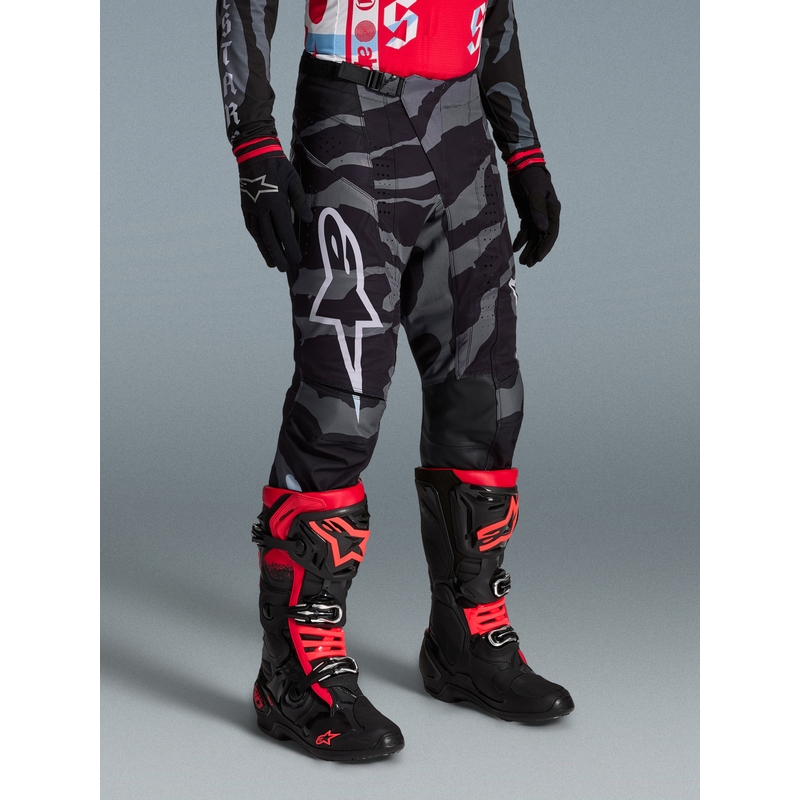 Alpinestars Techstar limited edition Beast Coast motocross hlače sivo-crno-narančaste
