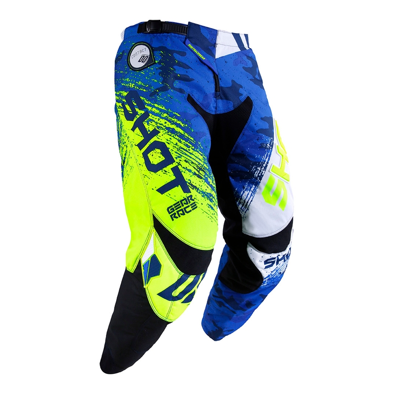 Motocross hlače Shot CONTACT Counter plavo-fluo žute