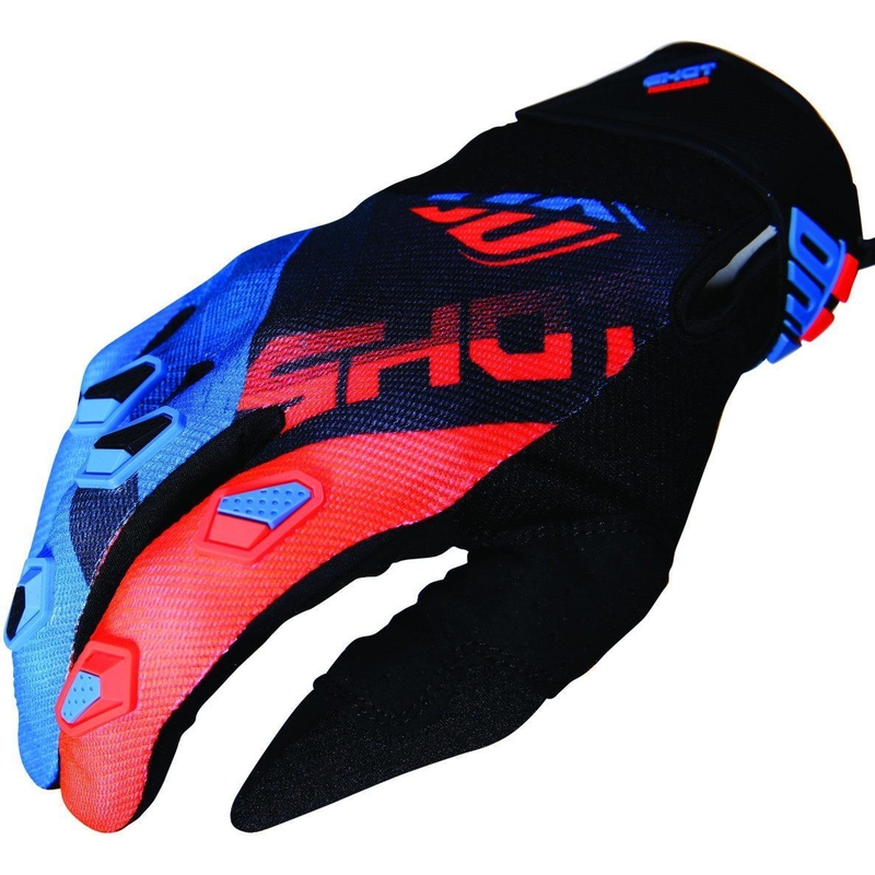 Motocross rukavice Shot DEVO Ultimate plavo-fluo narančaste