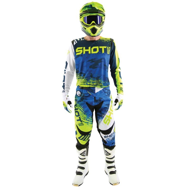 Motocross dres Shot KONTAKT Šalter plavo-fluo žuti