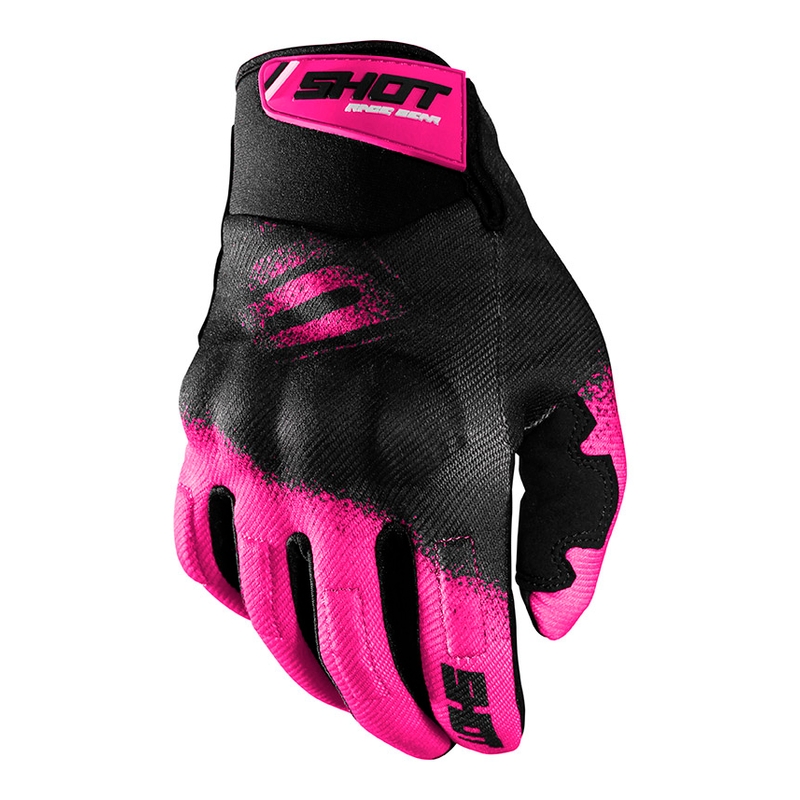 Motocross rukavice Shot DRIFT Smoke crno-fluo roze