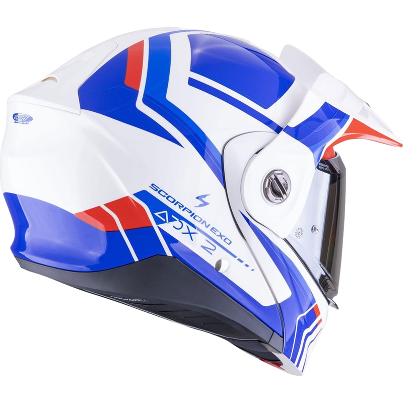Motociklistička kaciga na preklop Scorpion ADX-2 LEWIS bijelo-plavo-crvena