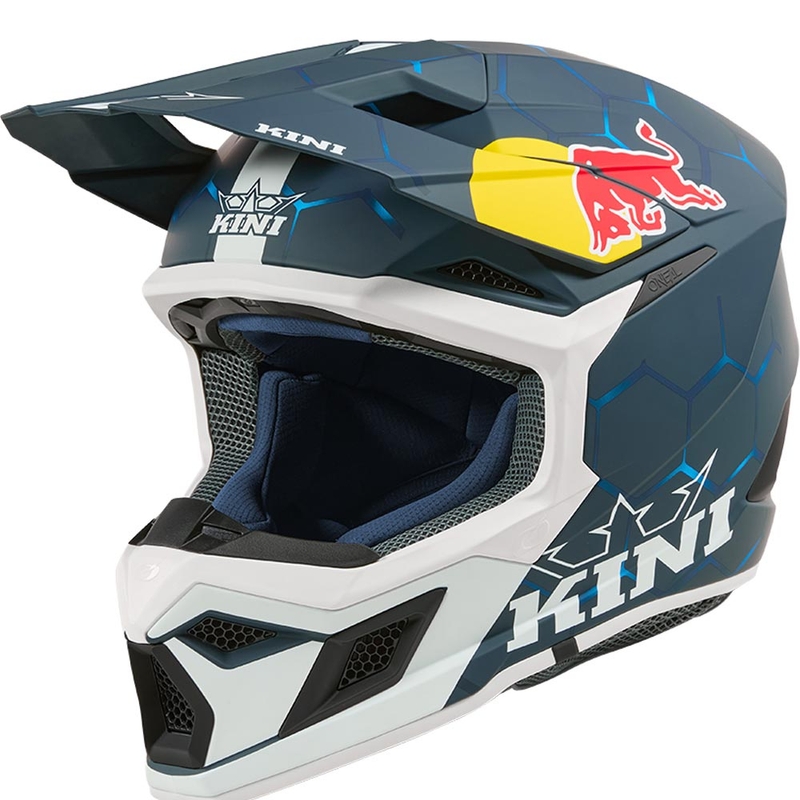 Dječja motokros kaciga KINI Red Bull MX3 1.0 plavo-bijela