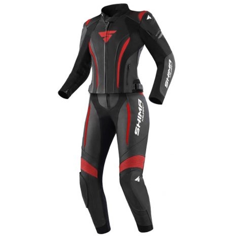 Žensko motorističko odijelo Shima Miura 2.0 crno-crveno