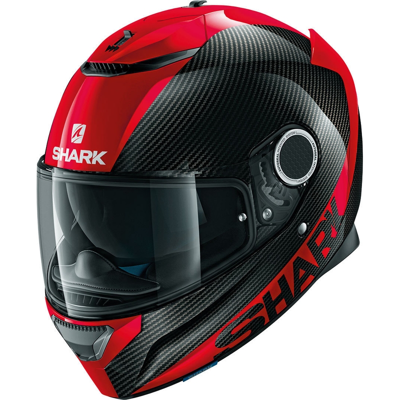 Integralna kaciga SHARK SPARTAN CARBON Koža crno-crvena