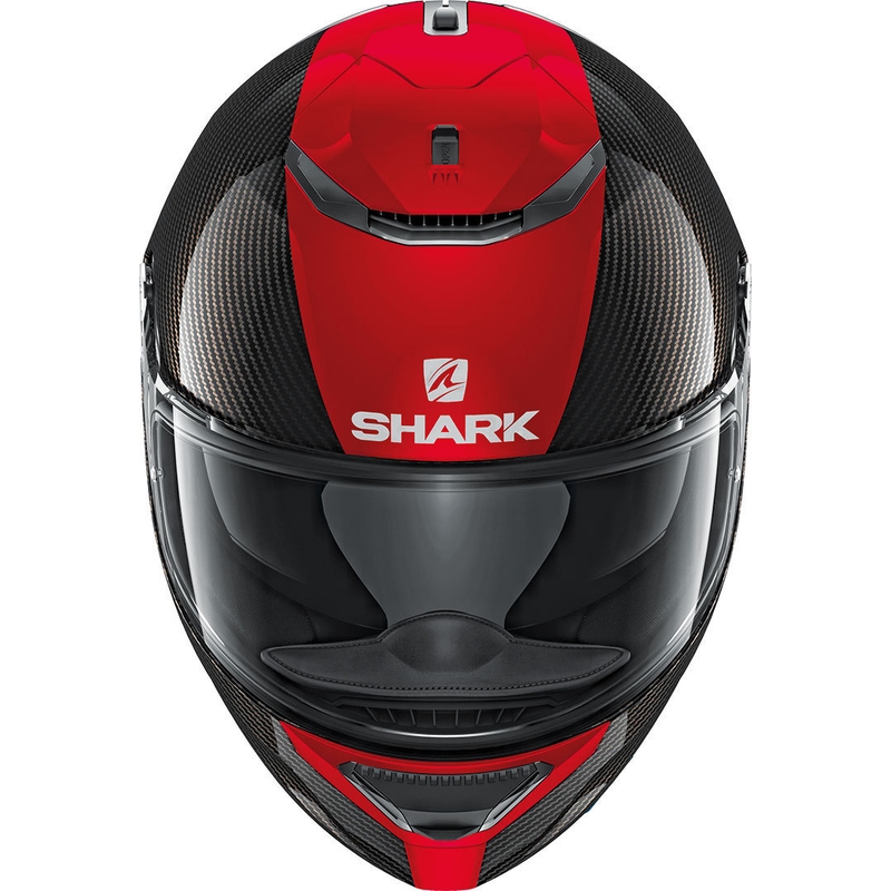 Integralna kaciga SHARK SPARTAN CARBON Koža crno-crvena