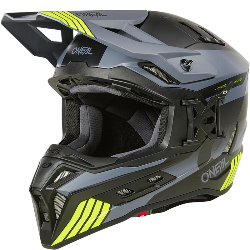 Motokros kaciga O´Neal EX-SRS Hitch crno-sivo-fluo žuta