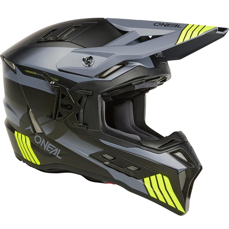 Motokros kaciga O´Neal EX-SRS Hitch crno-sivo-fluo žuta
