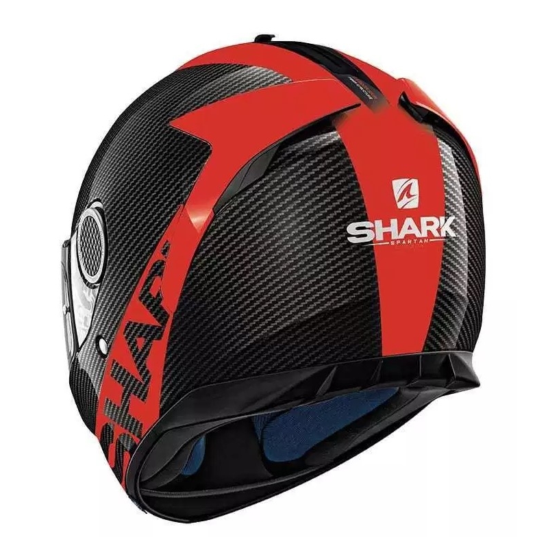 Integralna kaciga SHARK SPARTAN CARBON Koža crno-crvena