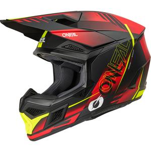 Motokros kaciga O'Neal 3SRS Haze mat crno-crveno-fluo žuta