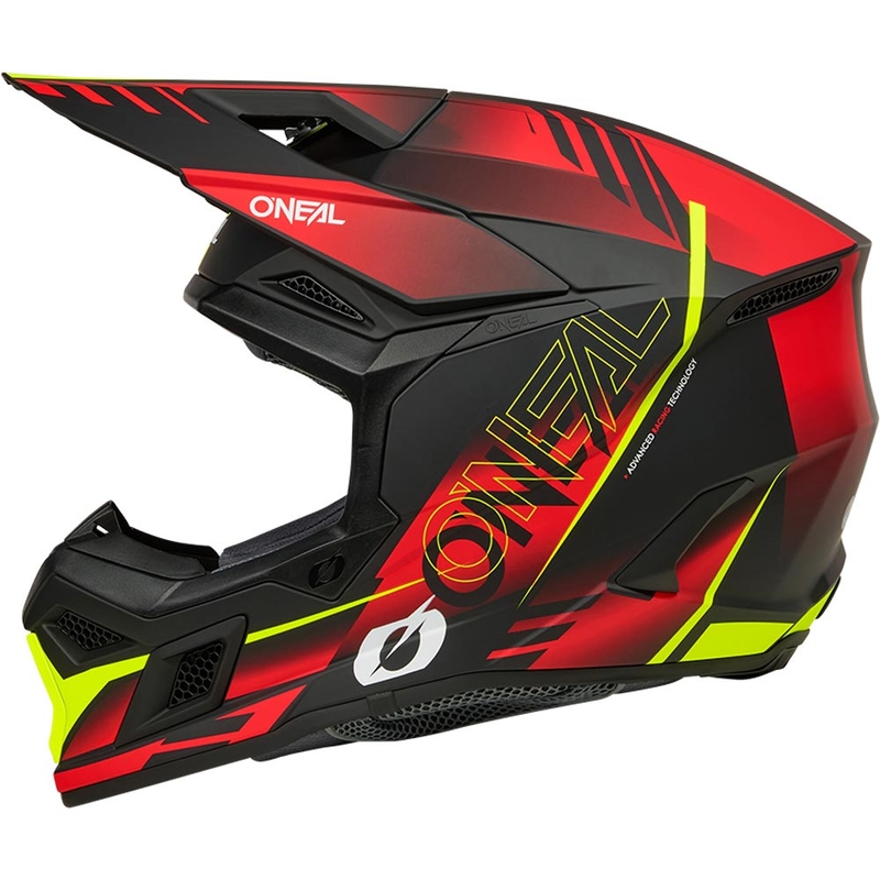 Motokros kaciga O'Neal 3SRS Haze mat crno-crveno-fluo žuta