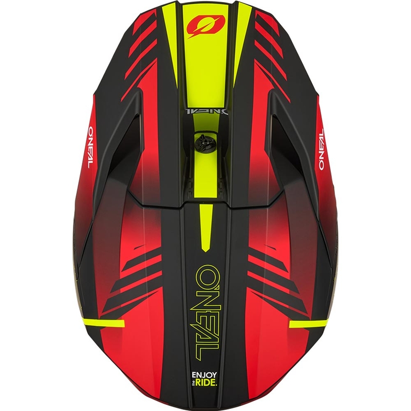 Motokros kaciga O'Neal 3SRS Haze mat crno-crveno-fluo žuta
