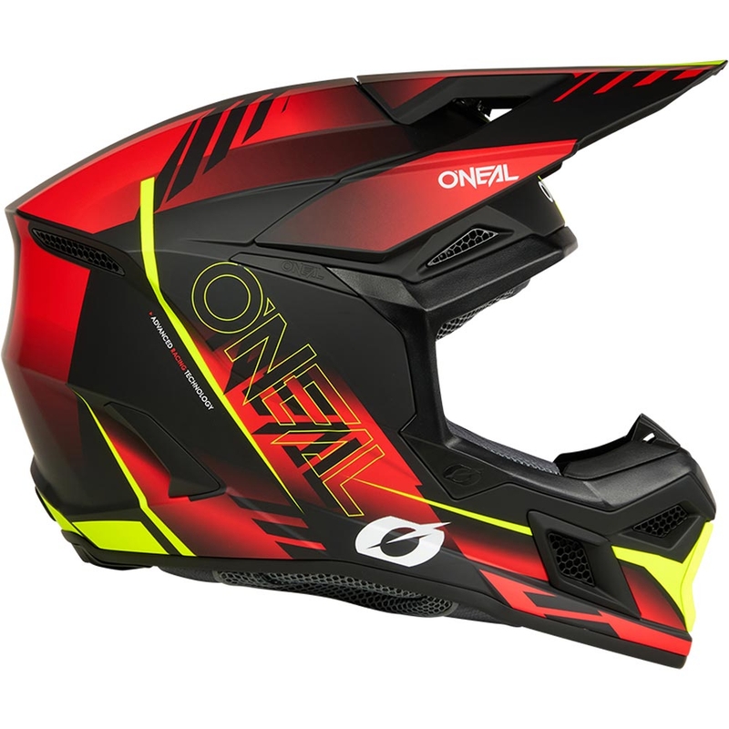 Motokros kaciga O'Neal 3SRS Haze mat crno-crveno-fluo žuta