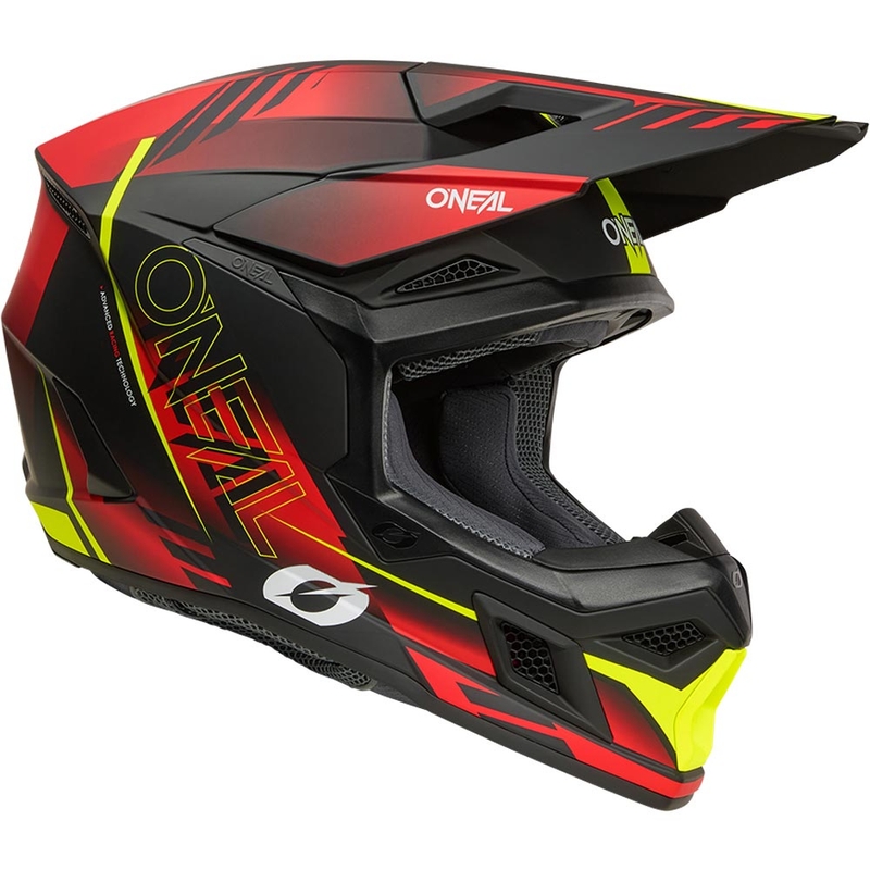 Motokros kaciga O'Neal 3SRS Haze mat crno-crveno-fluo žuta