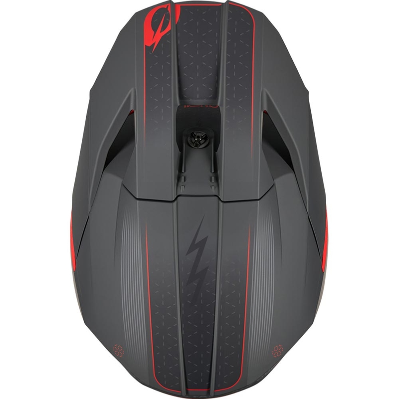 Motokros kaciga O'Neal 3SRS E-stroke mat sivo-crvena